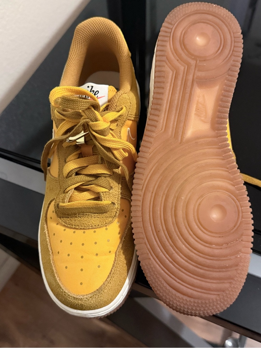 Nike Air Yellow Suede Low-Top Sneakers - Picture 4 of 8